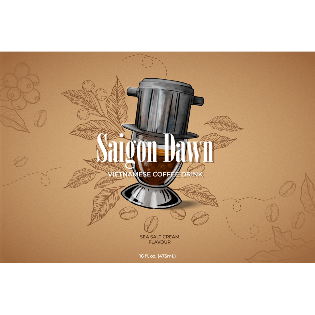 Coffee drink packaging design preview image.