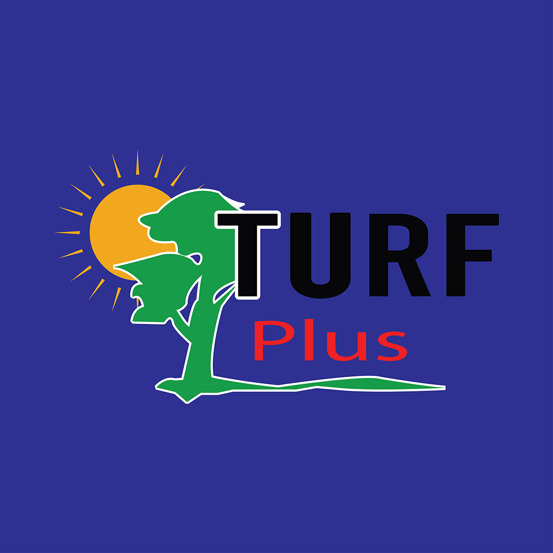 Turf Plus Logo or Icon Design Vector Image Template preview image.