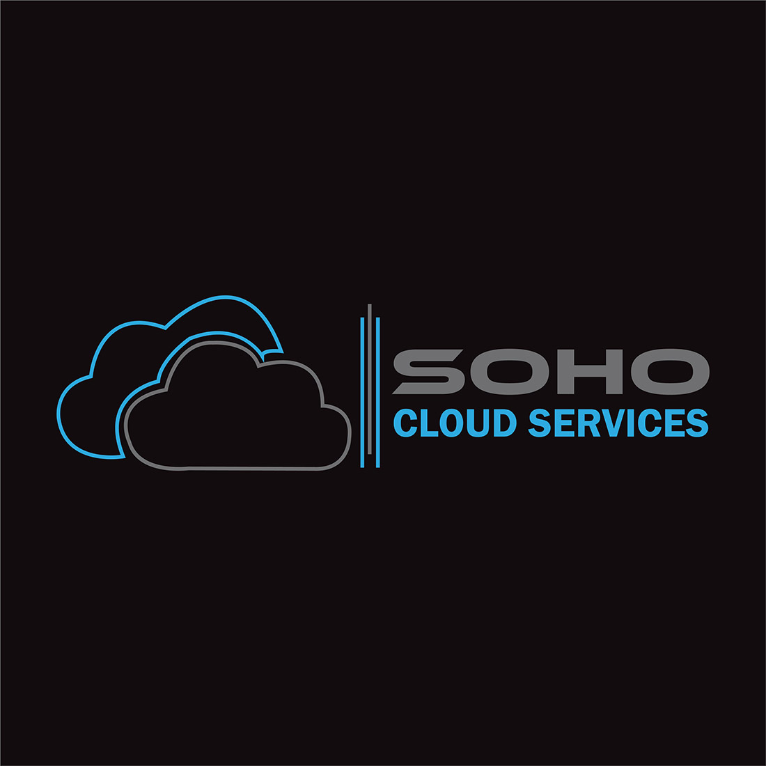 Cloud Services Logo or Icon Design Vector Image Template preview image.