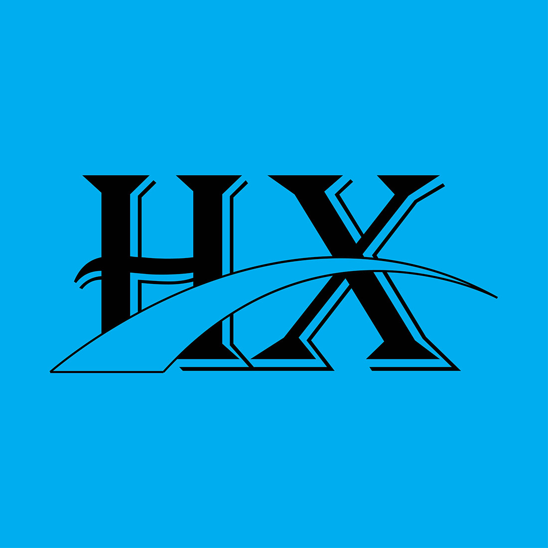 Initial Letter HX Logo or Icon Design Vector Image Template preview image.