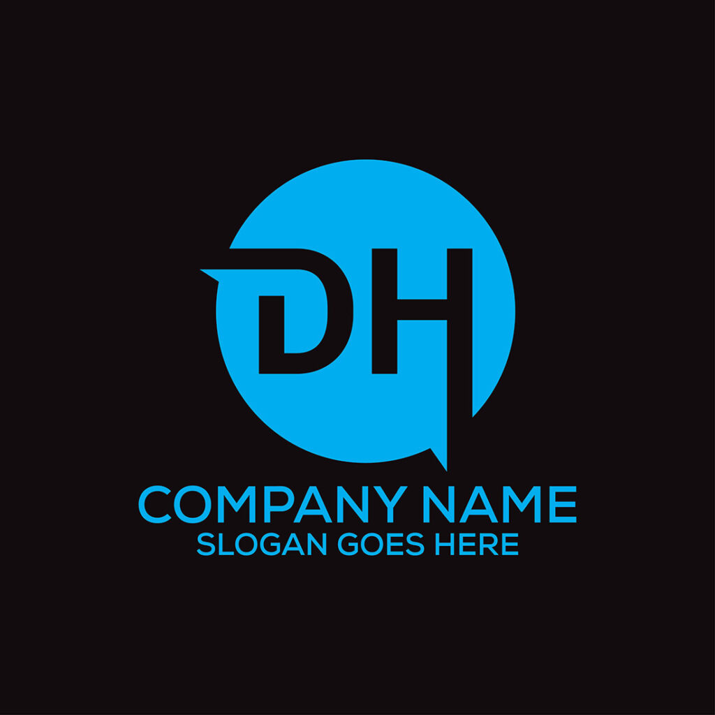 Initial Letter DH Logo or Icon Design Vector Image Template - MasterBundles