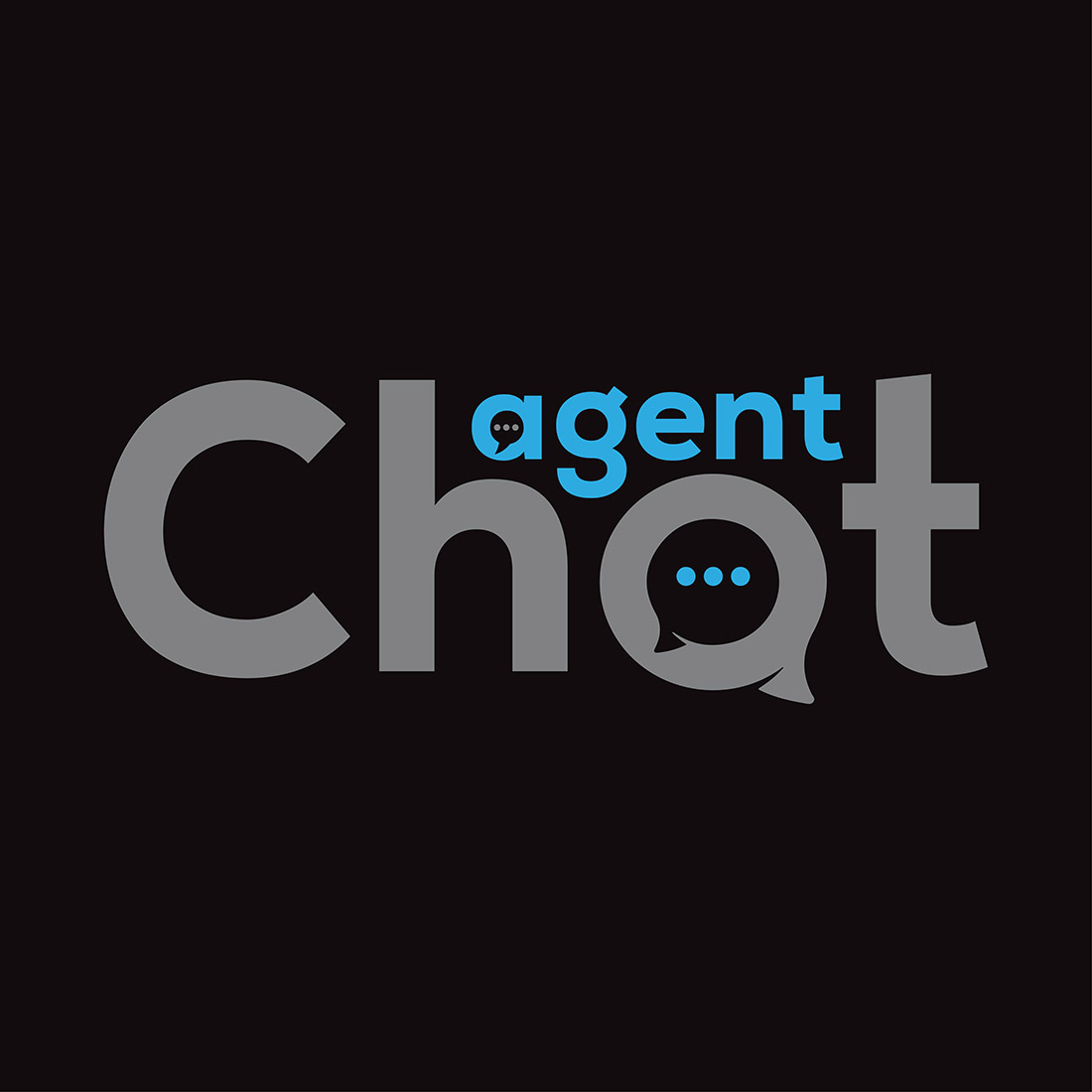 Agent Chat Logo or Icon Design Vector Image Template preview image.