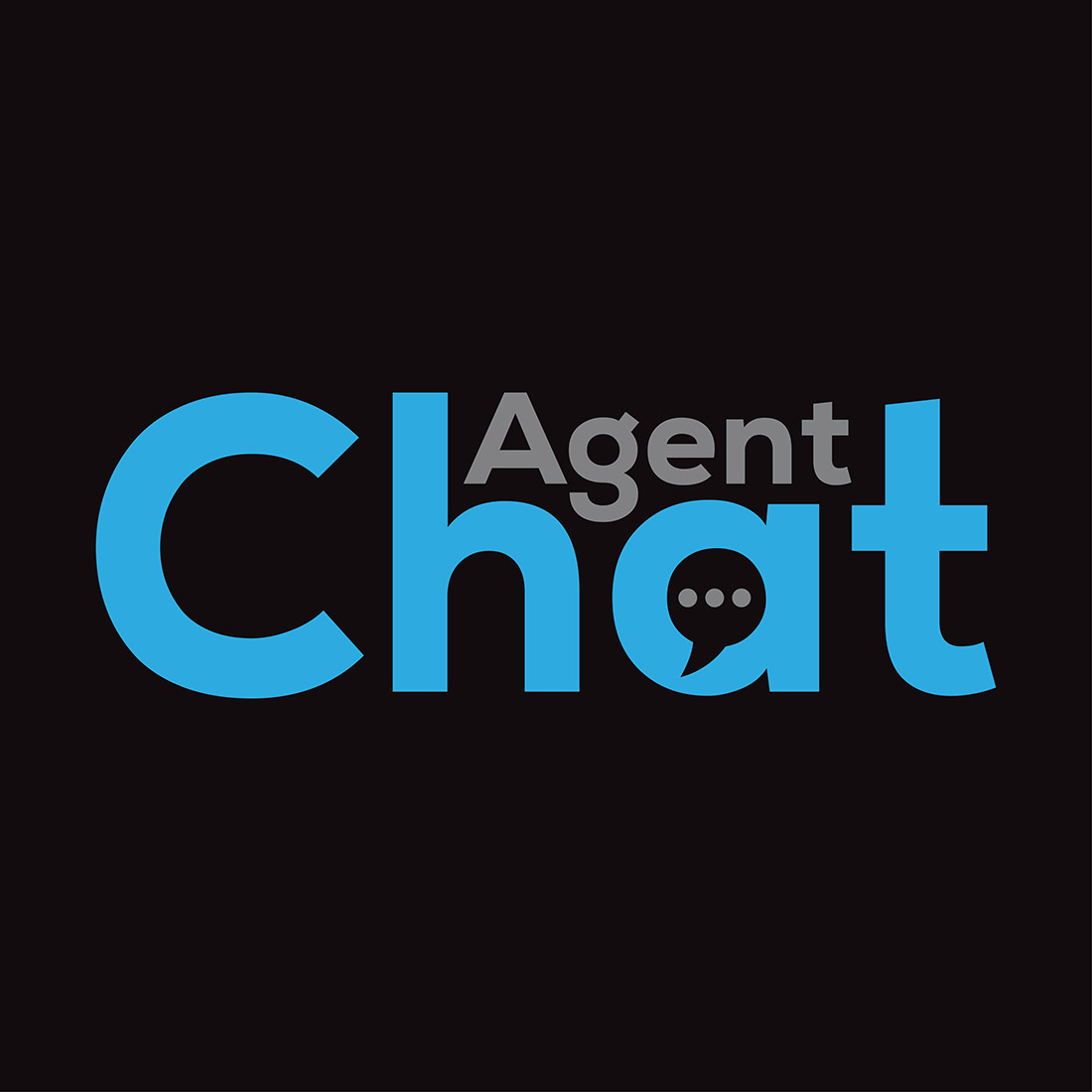 Agent Chat Logo or Icon Design Vector Image Template preview image.