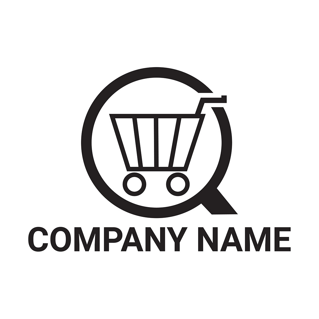 Online Shopping Logo or Icon Design Vector Image Template preview image.