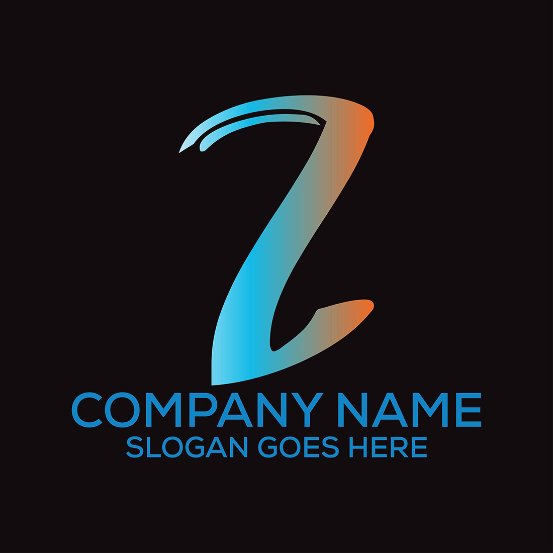 Initial Letter Z Logo or Icon Design Vector Image Template preview image.