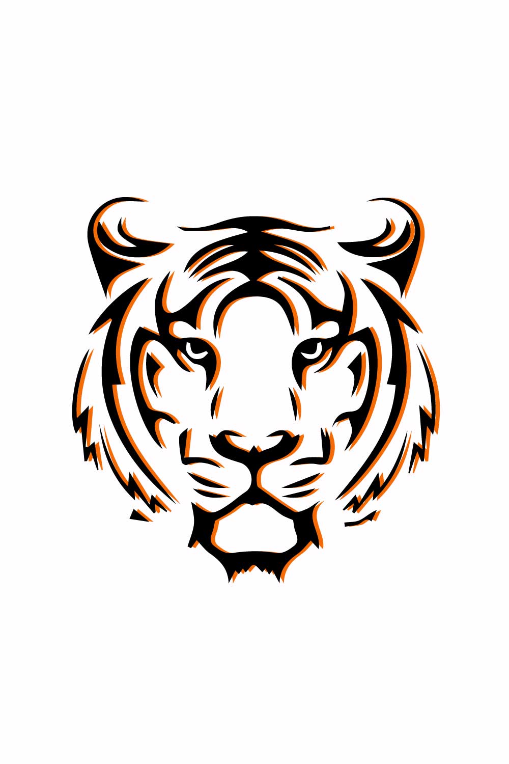 Vector Tiger Head Design pinterest preview image.