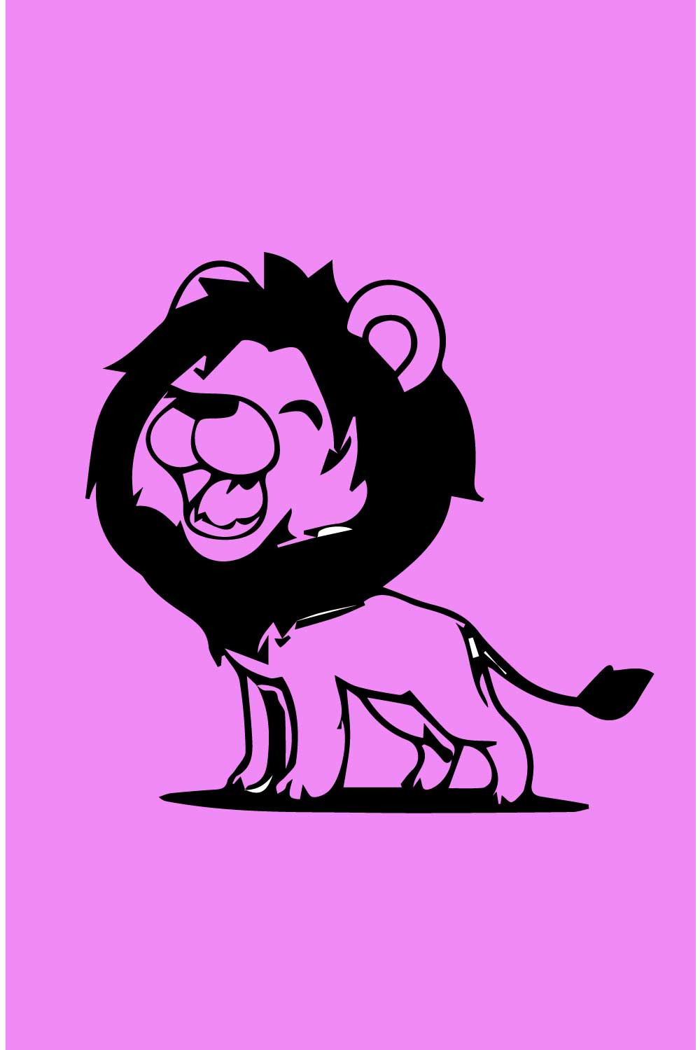 Vector Lion Illustration pinterest preview image.