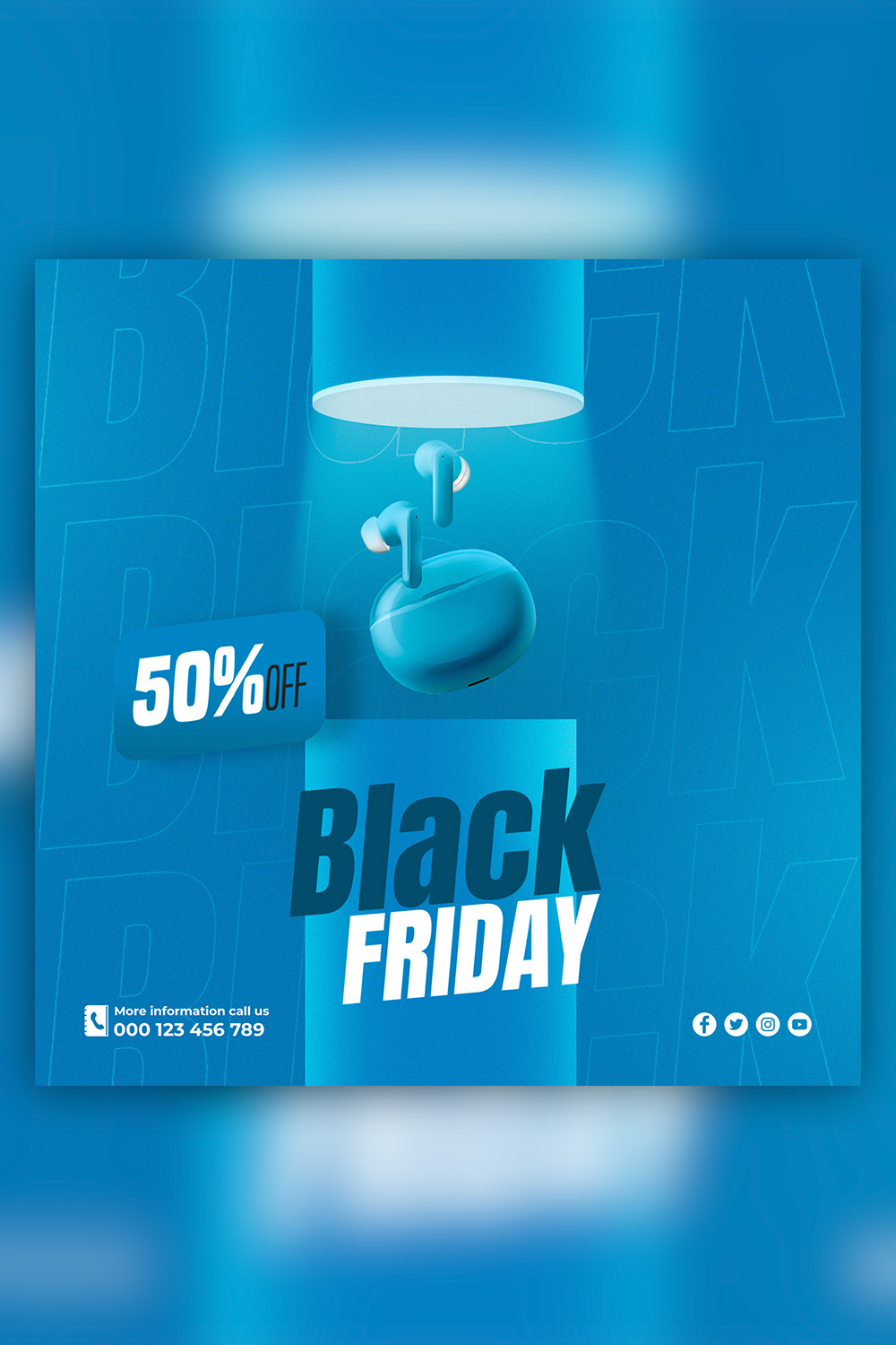 Social media design for black friday watch sale pinterest preview image.