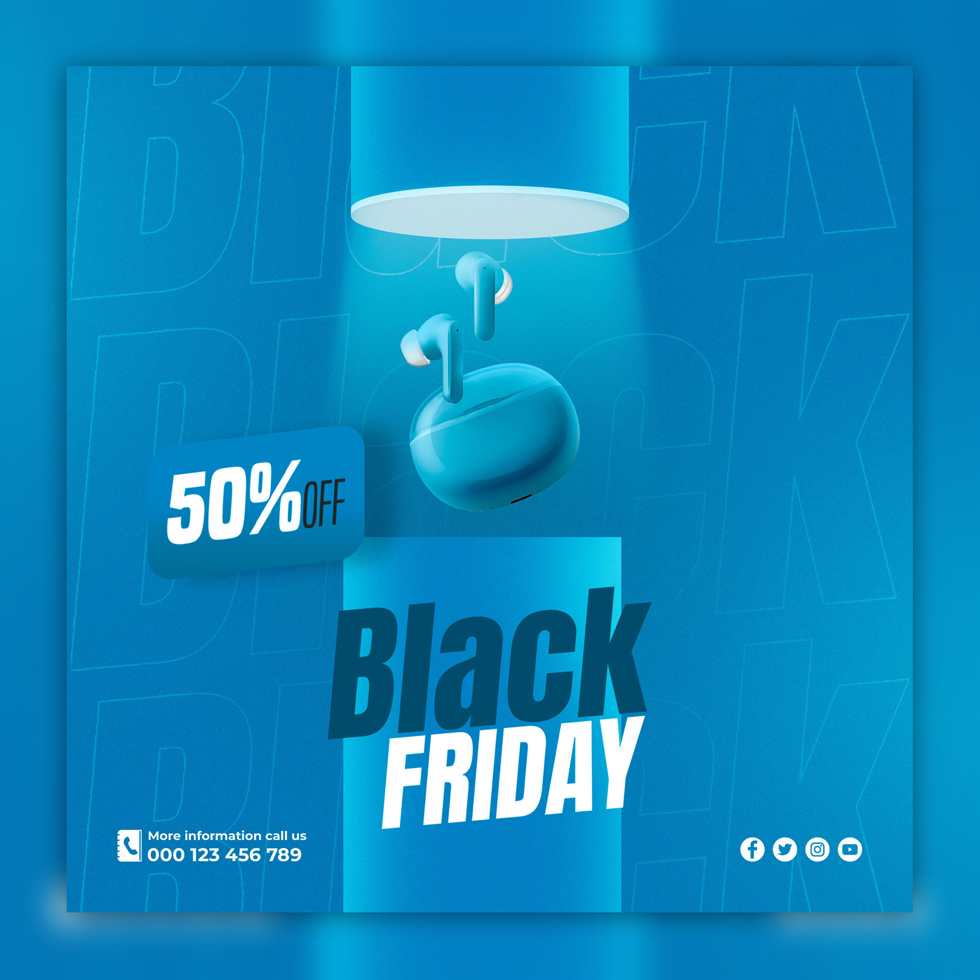 Social media design for black friday watch sale preview image.