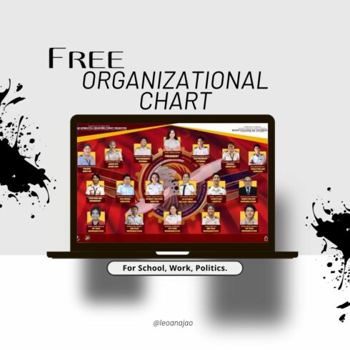 Organizational Chart Editable Free Canva Template cover image.