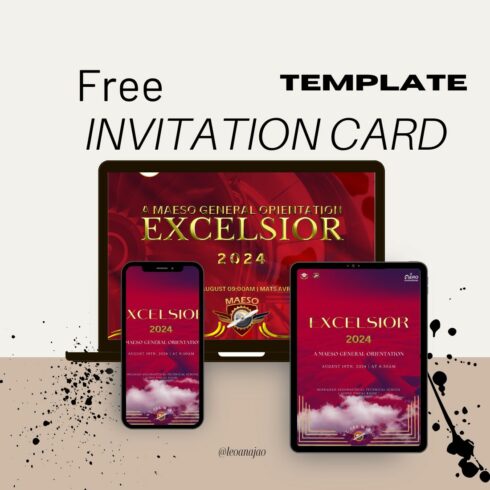 Invitation Card Luxurious FREE Canva Template cover image.