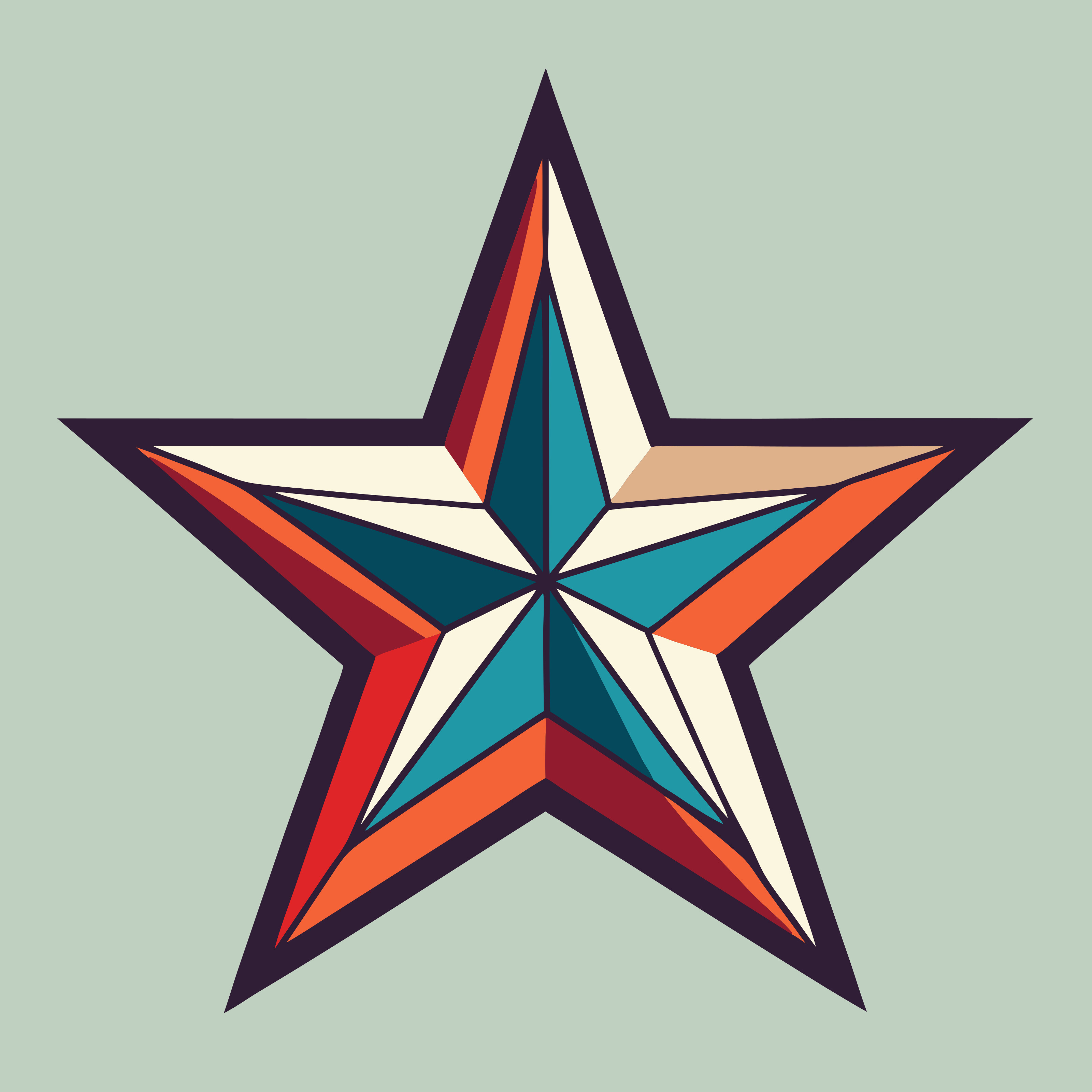 a five pointed star with clean straight lines and 671