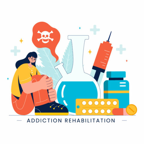 9 Addiction Rehabilitation Illustration cover image.