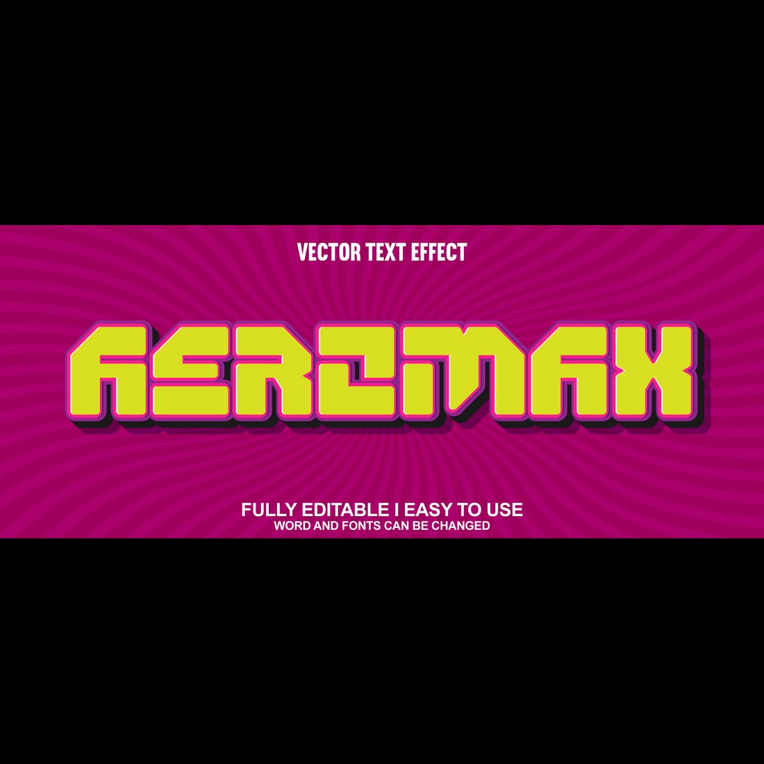 Aeromax Vector Editable Text Effect preview image.