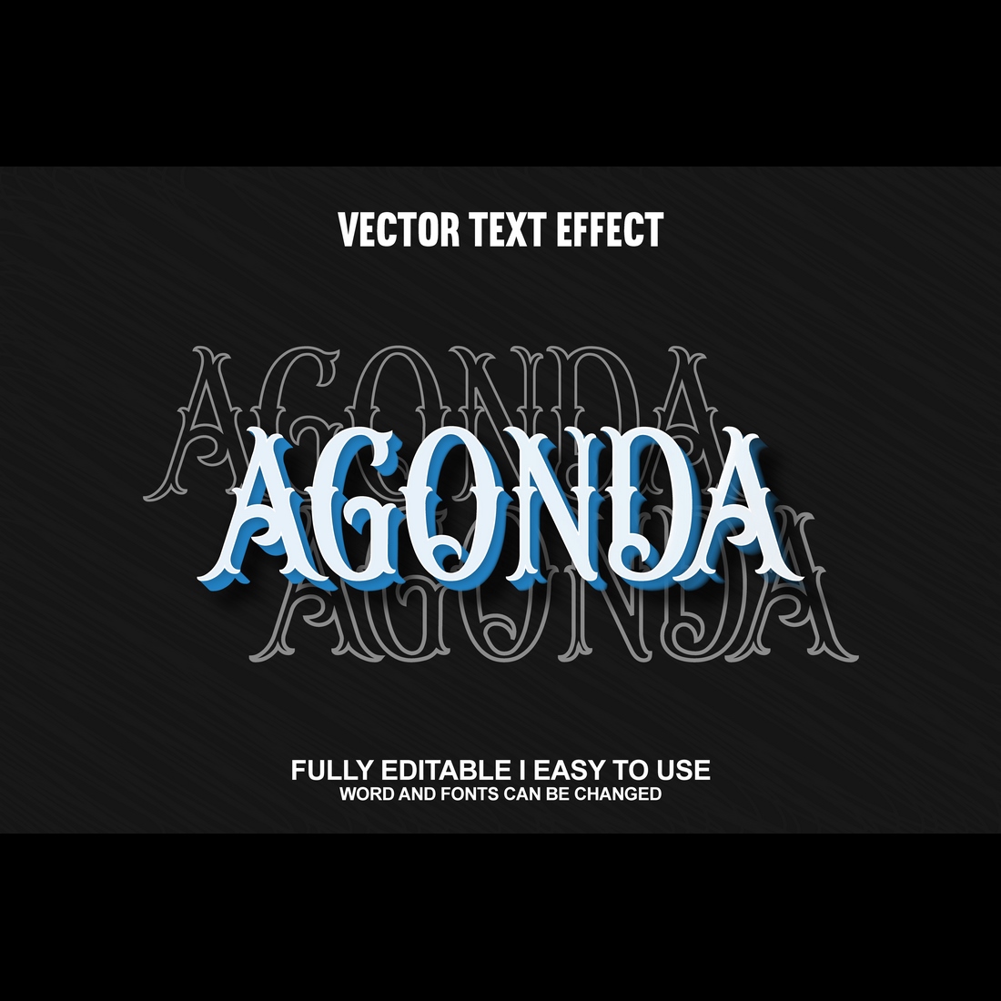 Agonda Vector Editable Text Effect preview image.