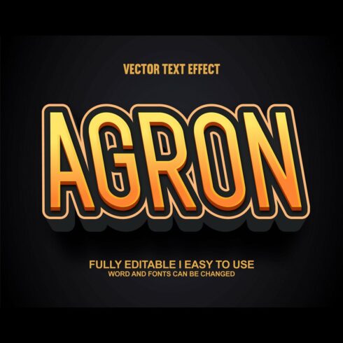 Agron Vector Editable Text Effect cover image.