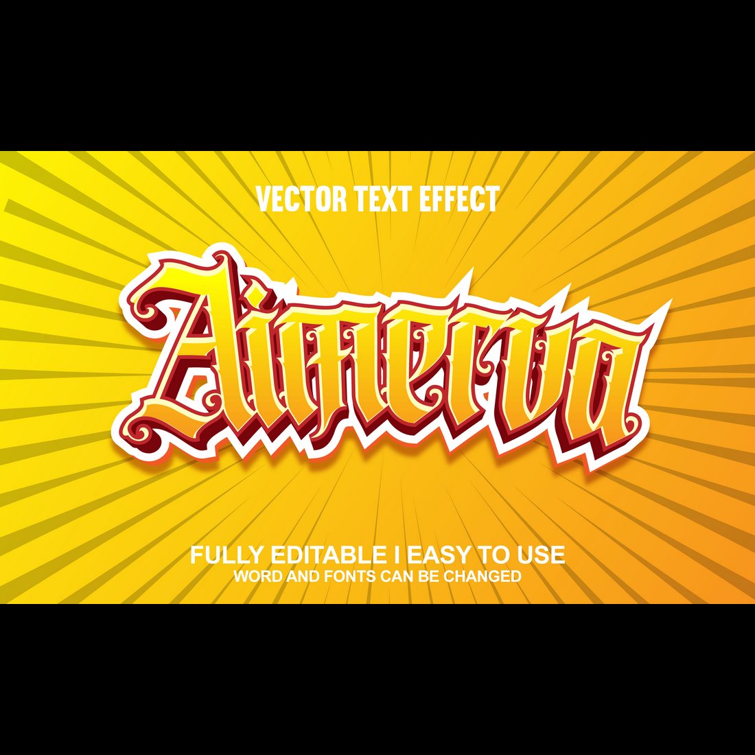 Aimerva Vector Editable Text Effect preview image.