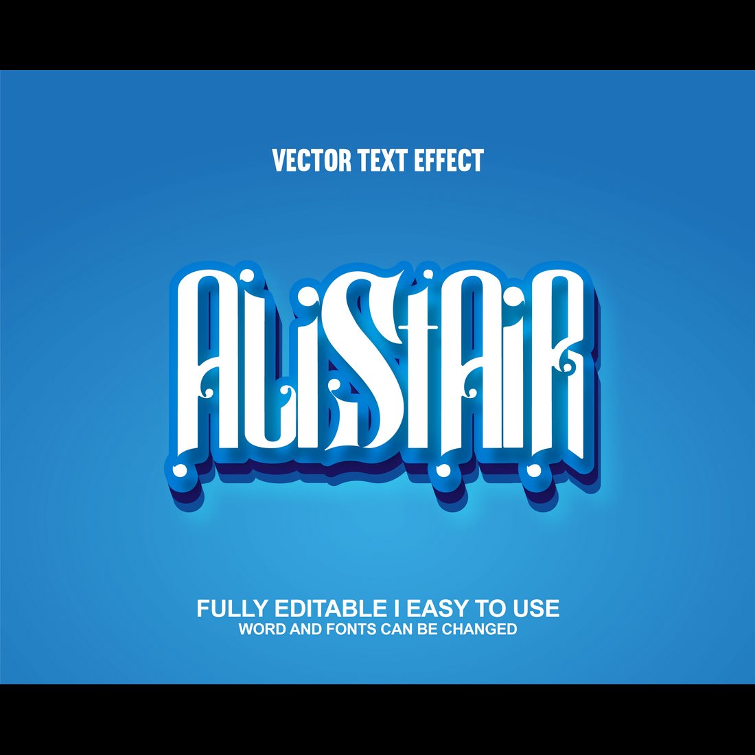 Fully Editable Vector Text Effect preview image.