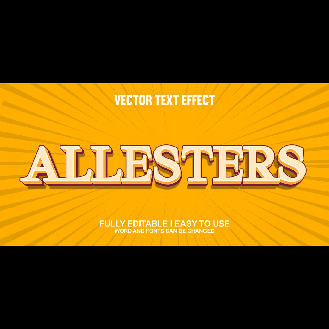 Fully Editable Vector Text Effect preview image.