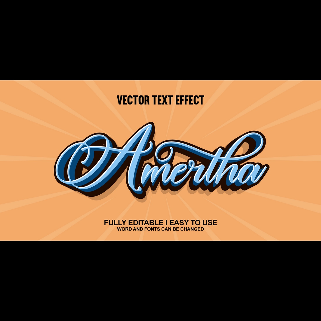 Fully Editable Vector Text Effect preview image.