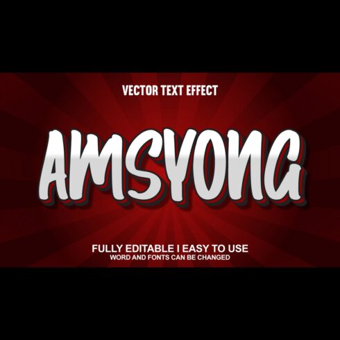 Fully Editable Vector Text Effect cover image.