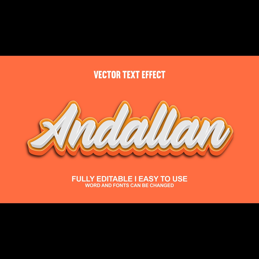 Fully Editable Vector Text Effect preview image.