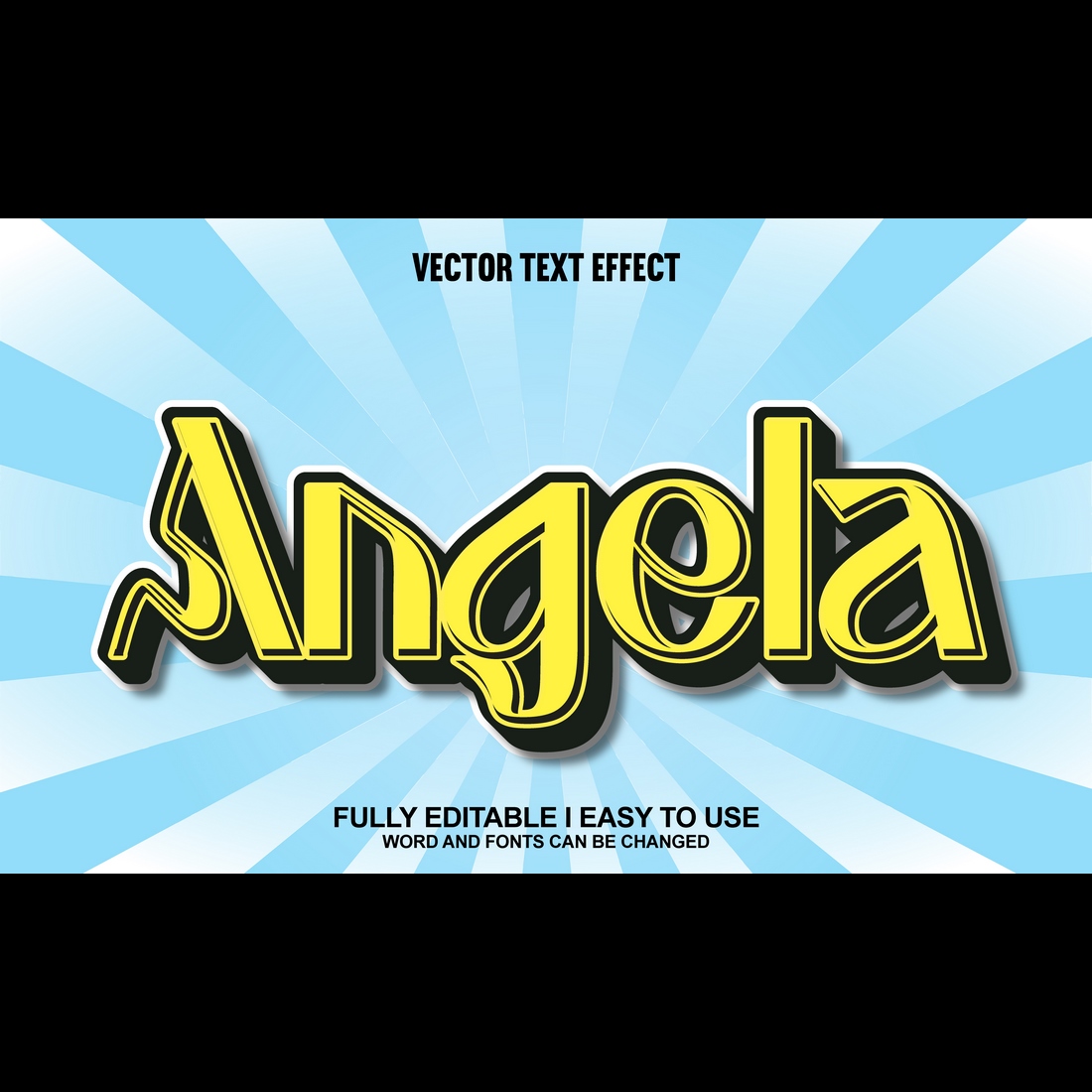 Fully Editable Vector Text Effect preview image.