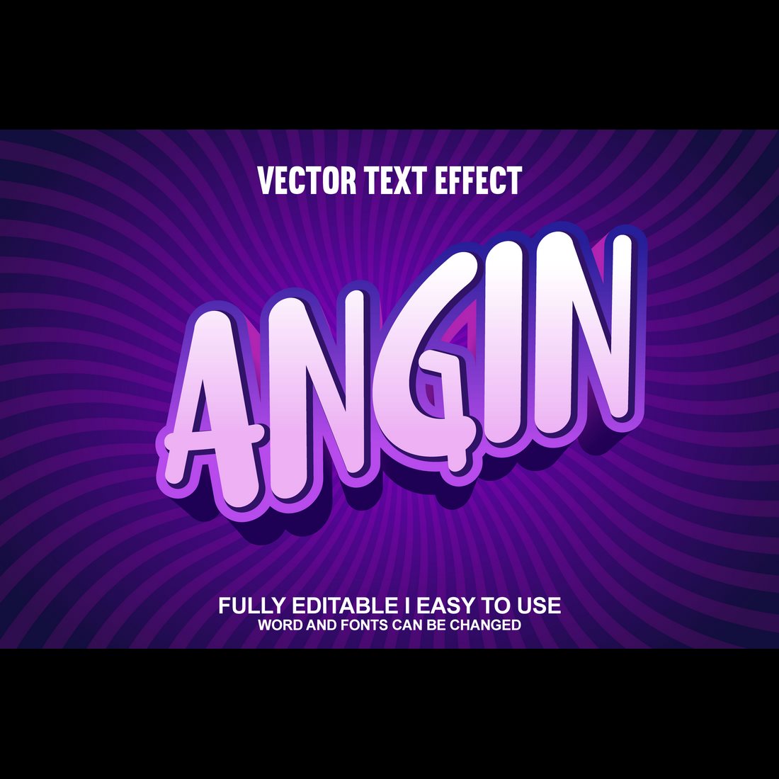 Fully Editable Vector Text Effect preview image.