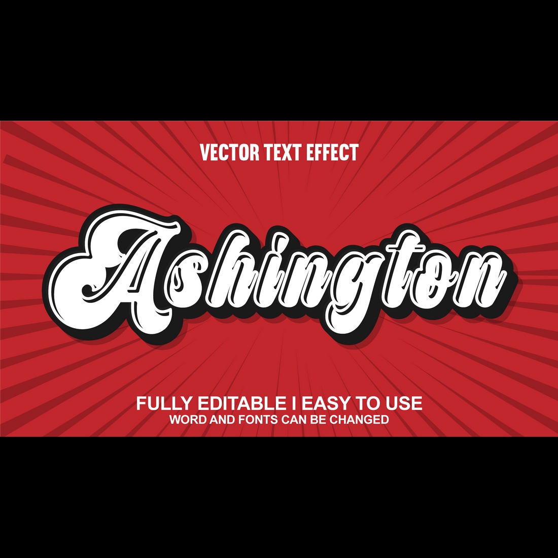 Fully Editable Vector Text Effect preview image.