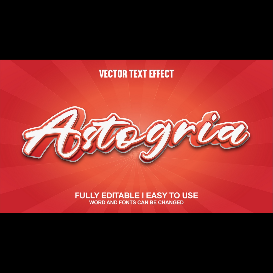 Fully Editable Vector Text Effect preview image.