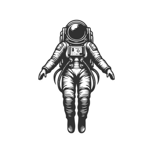 Silhouette astronaut design illustration cover image.