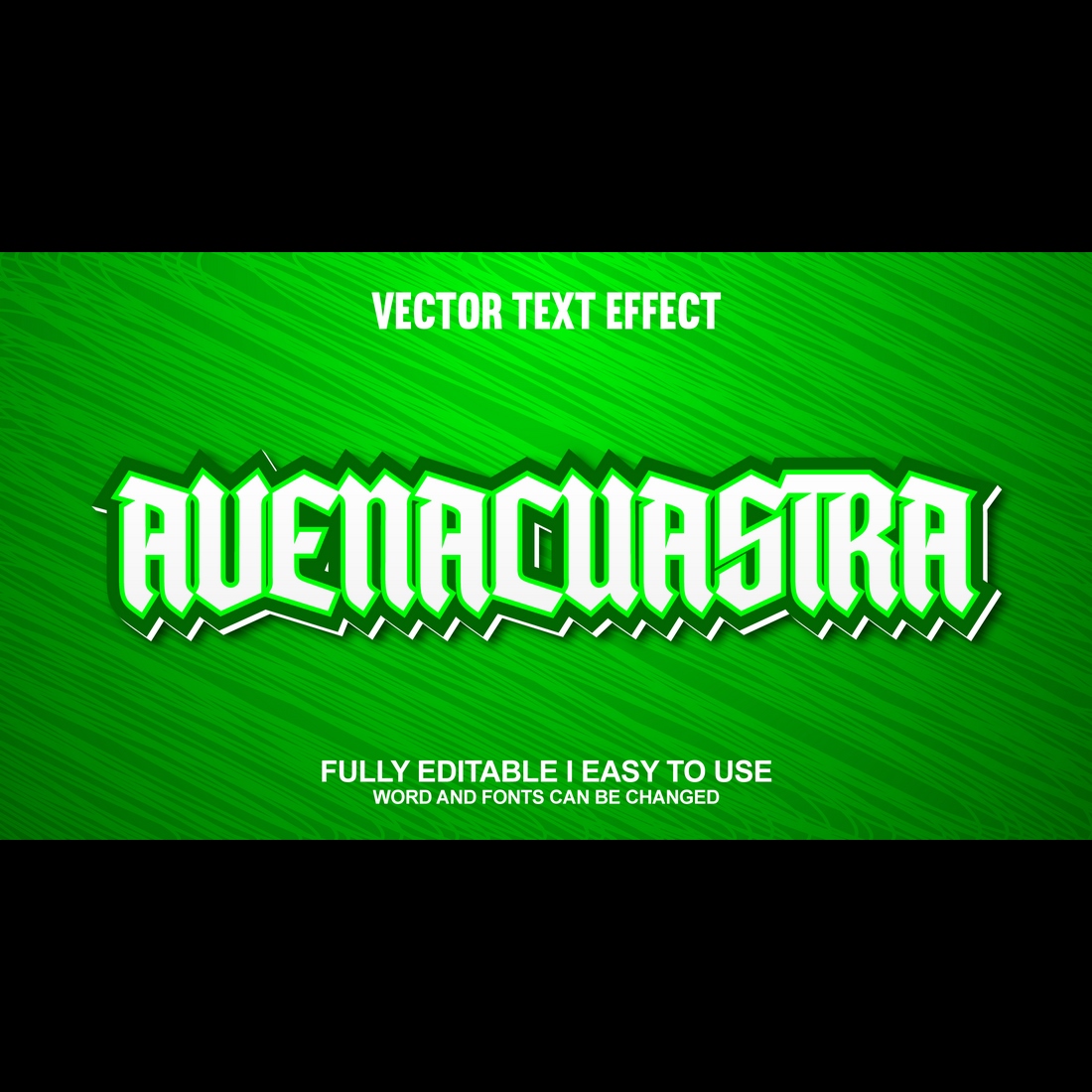 Fully Editable Vector 3D Text Effect preview image.