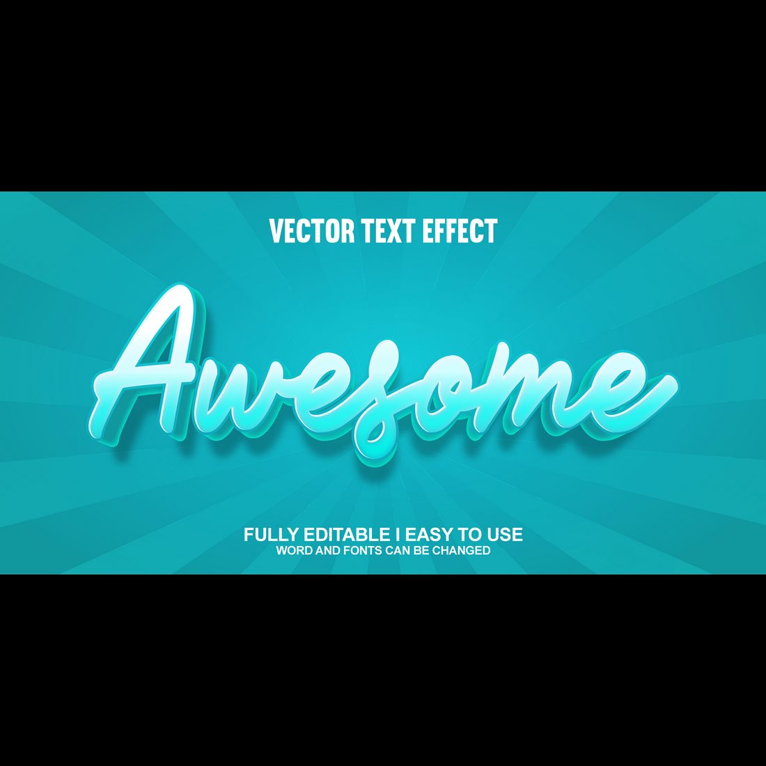 Fully Editable Vector 3D Text Effect cover image.