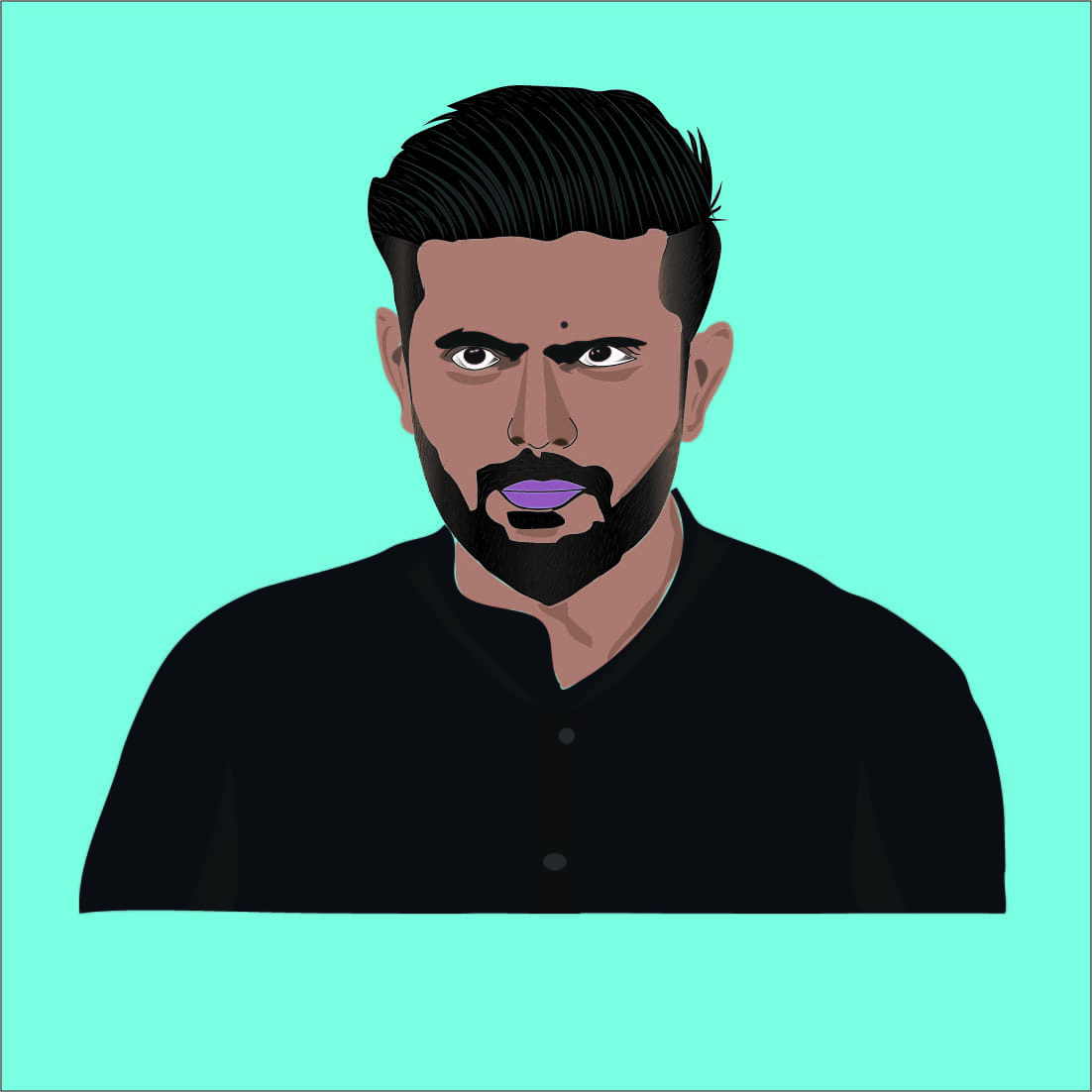 babar azam face illutraton only for 10$ preview image.