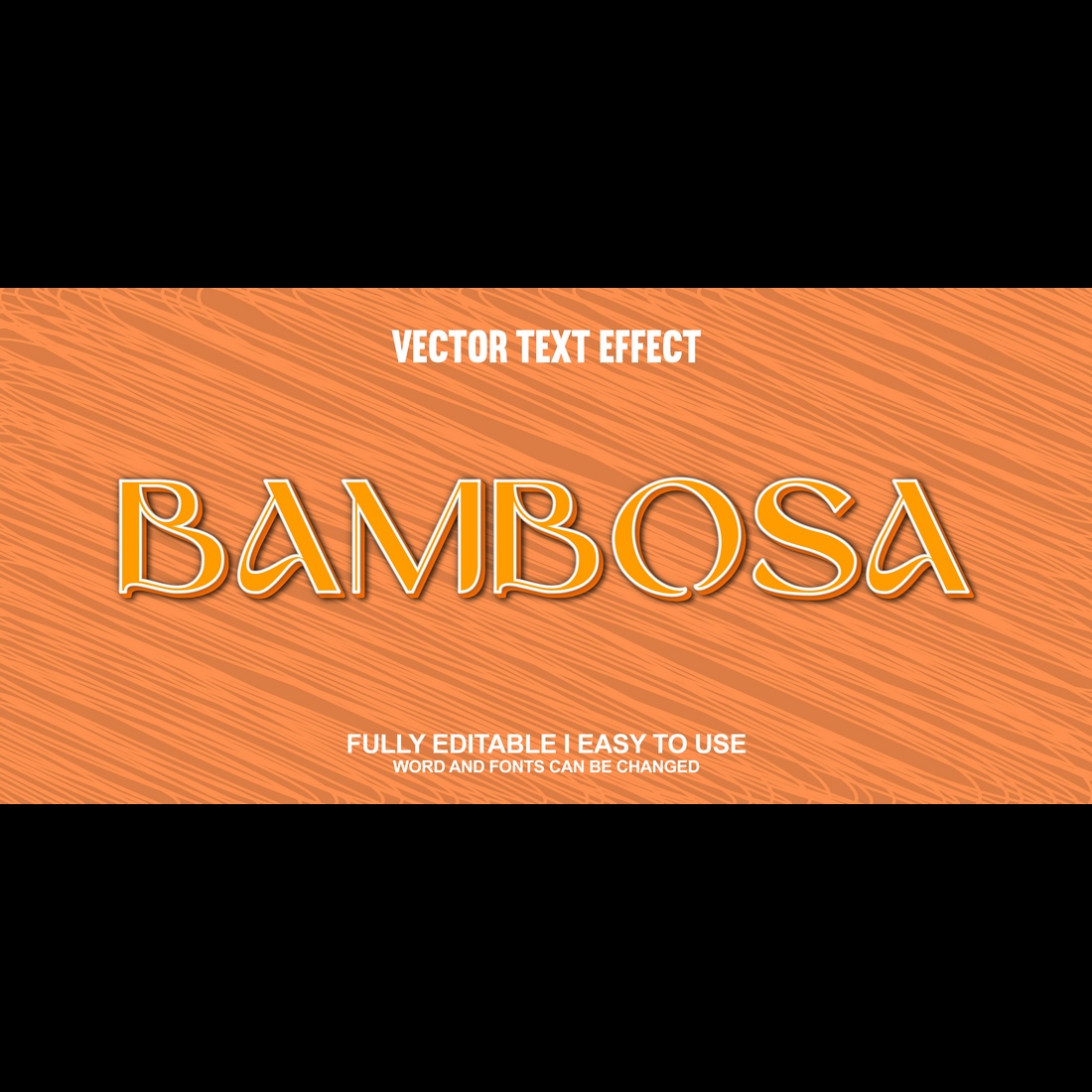 Fully Editable Vector 3D Text Effect preview image.