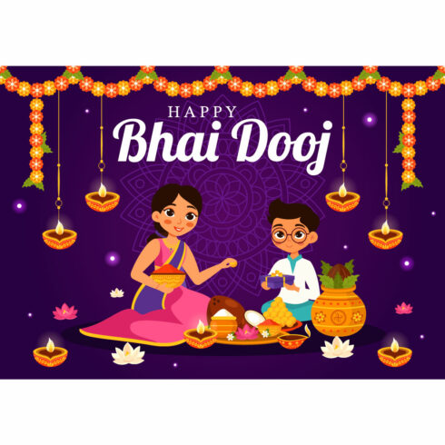 12 Bhai Dooj Indian Festival Illustration cover image.