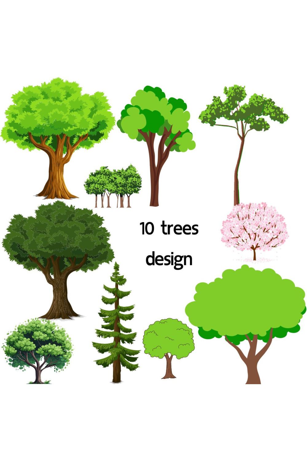 10+ trees design pinterest preview image.