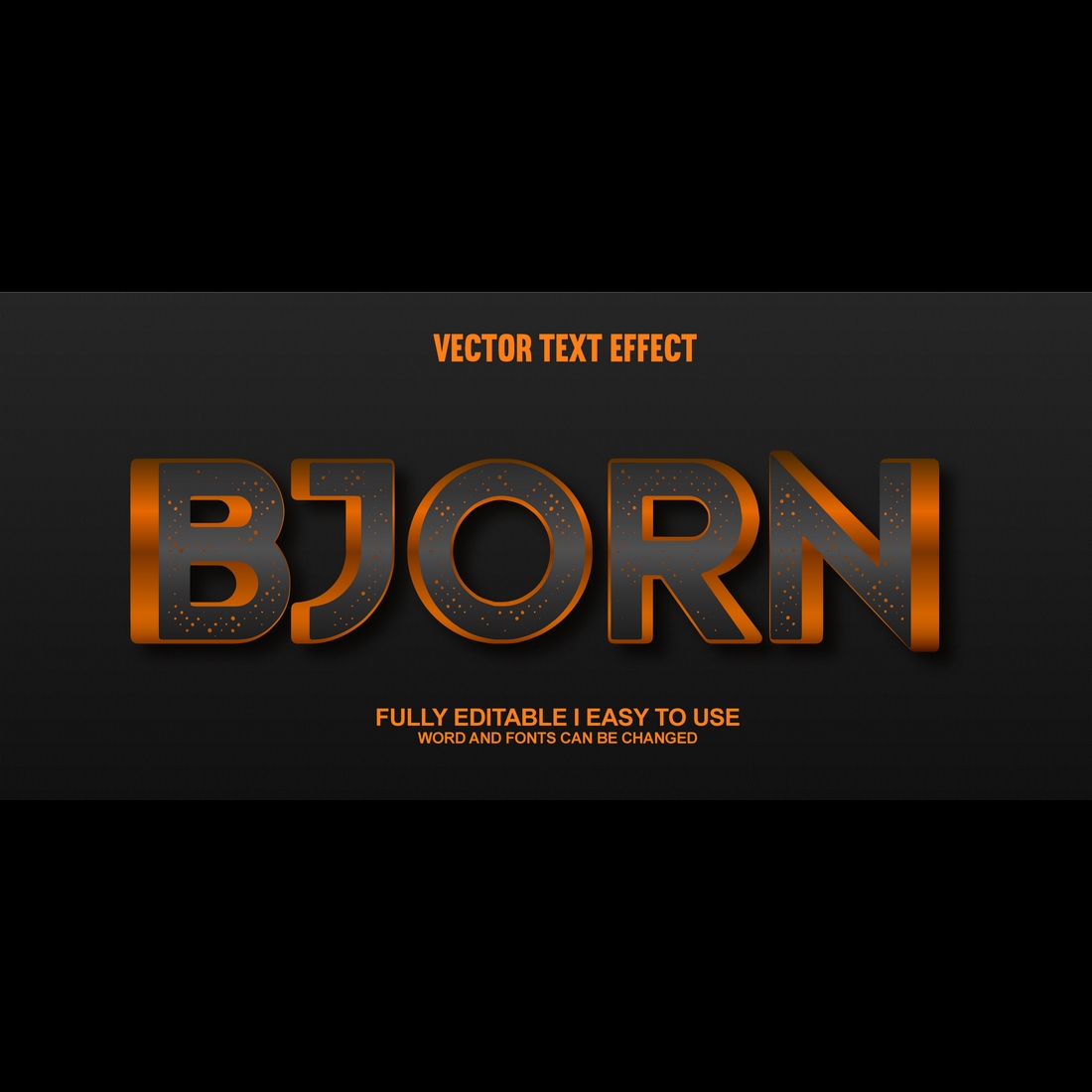 Fully Editable Vector 3D Text Effect cover image.