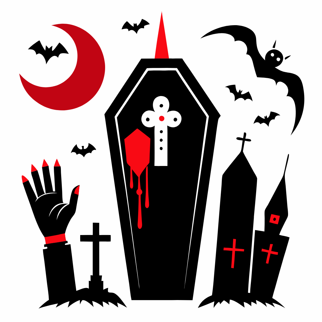 100+ Black Halloween Clipart preview image.