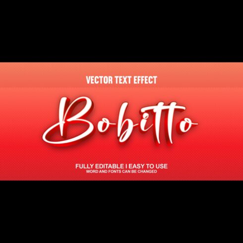 Fully Editable Vector 3D Text Effect cover image.