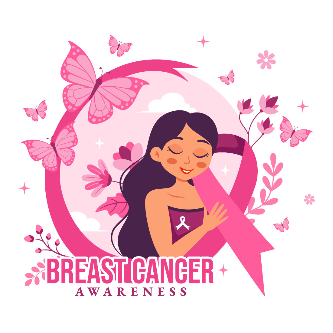 14 Breast Cancer Awareness Illustration preview image.