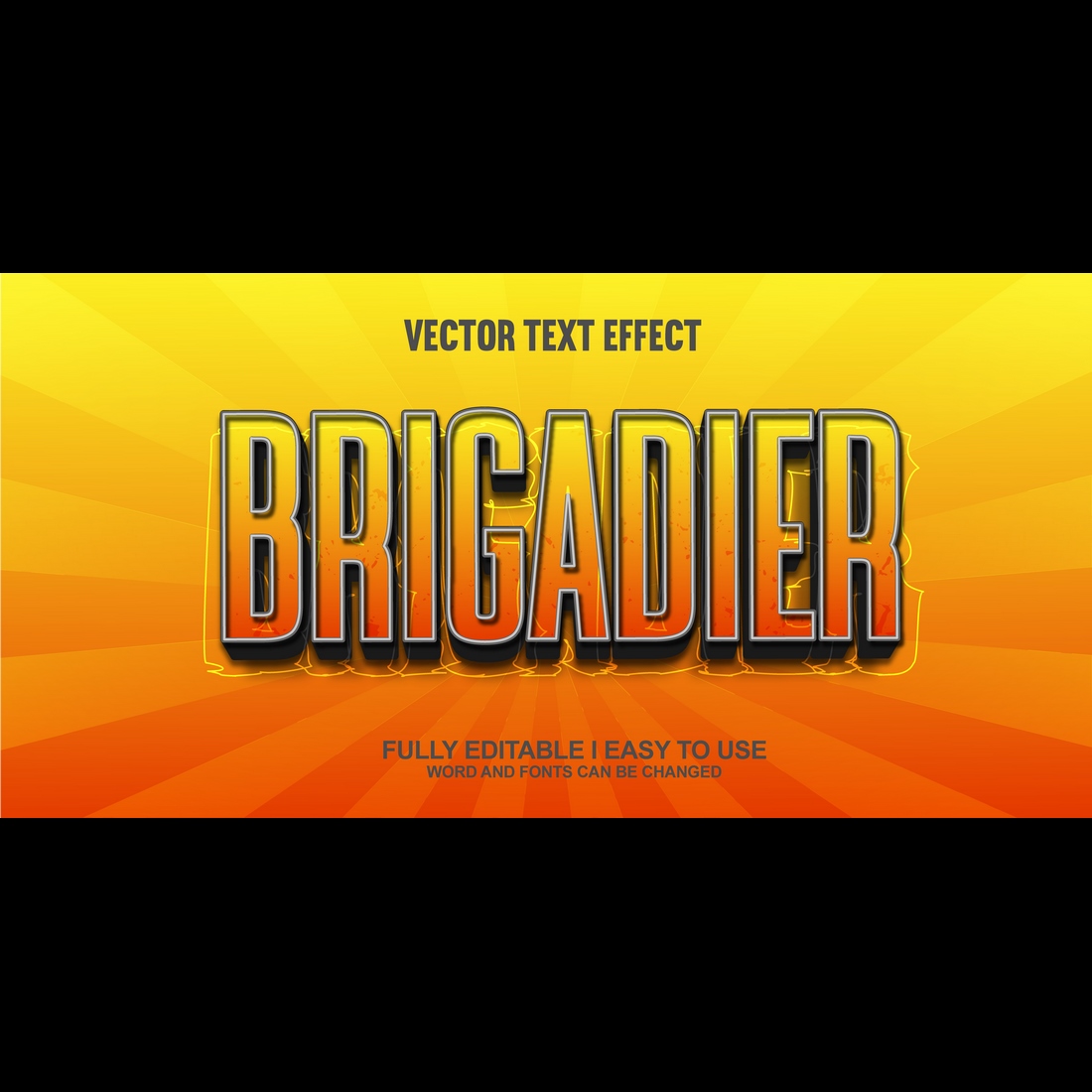 Fully Editable Vector 3D Text Effect cover image.