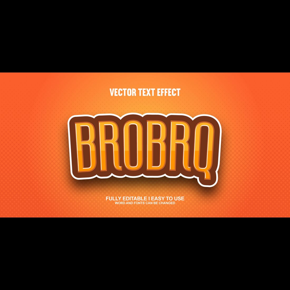 Fully Editable Vector 3D Text Effect cover image.