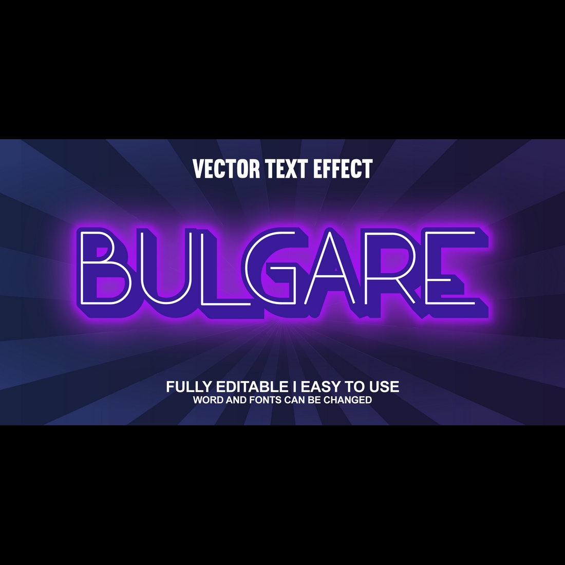 Fully Editable Vector 3D Text Effect preview image.