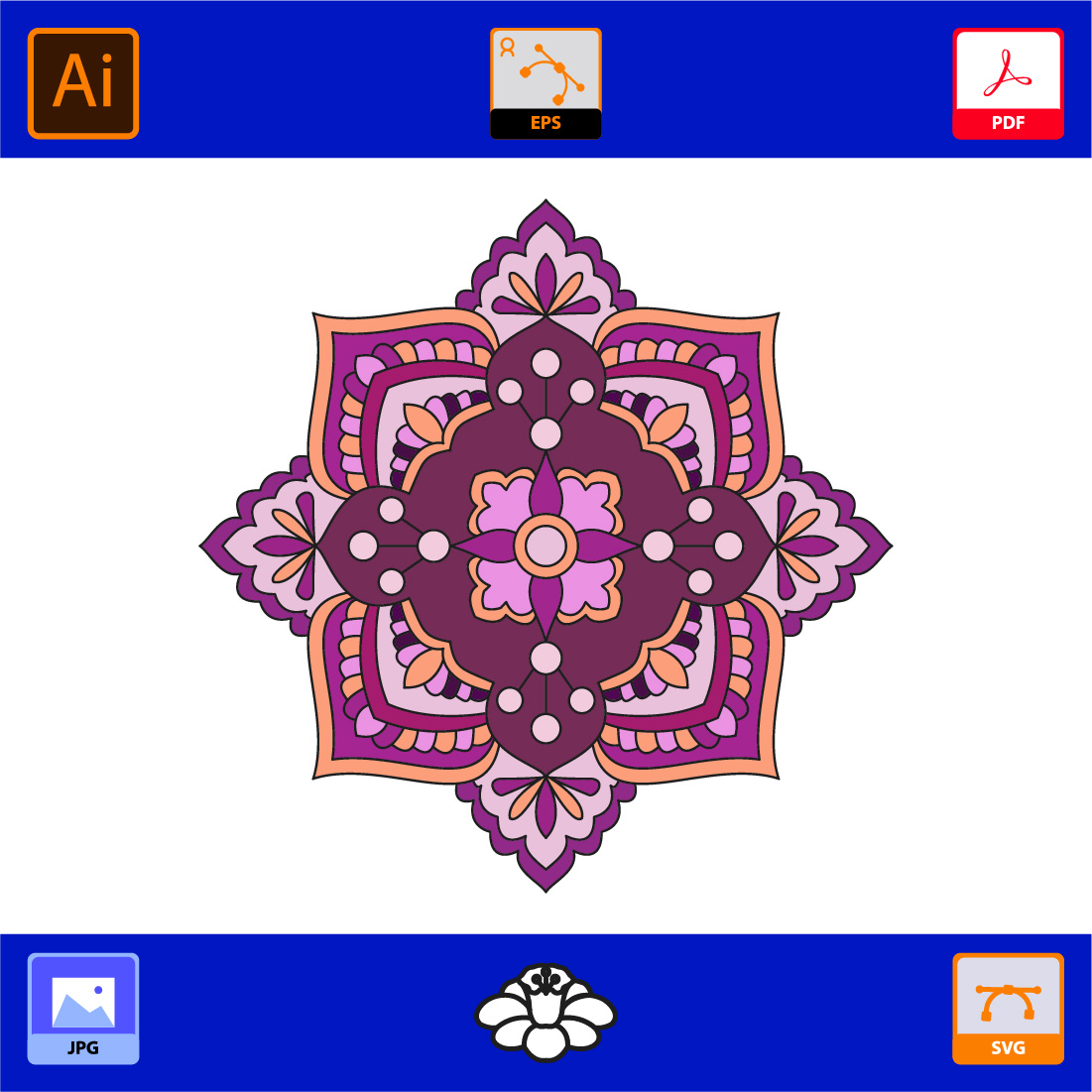 Bundle of 10 Attractive Color Mandalas Book Page cover image.