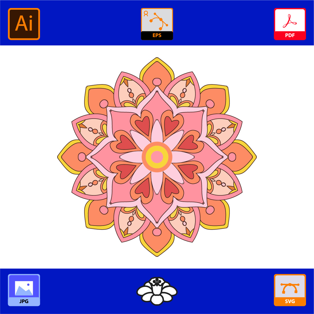 Bundle of 10 Attractive Color Mandalas Book Page preview image.