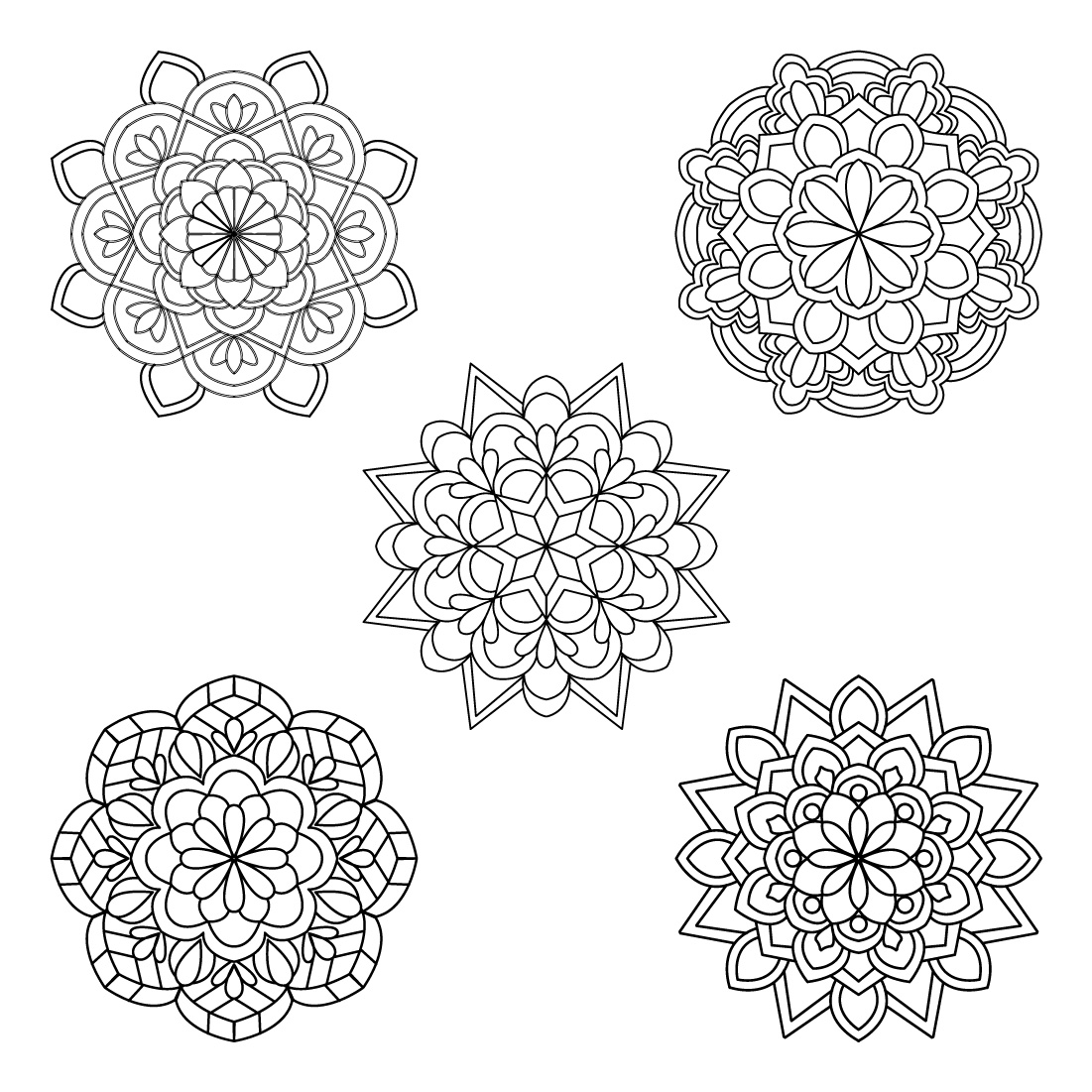 bundle of 10 blissful balance mandalas coloring book page 04 112