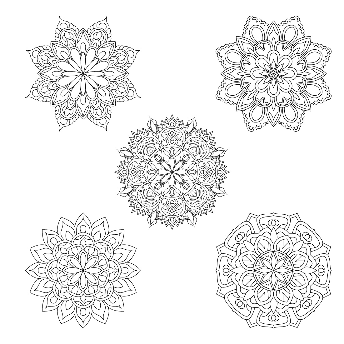 bundle of 10 complex mandalas coloring book page 04 687