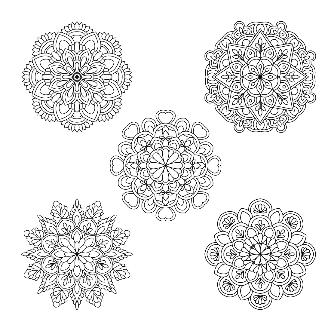 bundle of 10 cosmic floral mandalas coloring book page 04 838