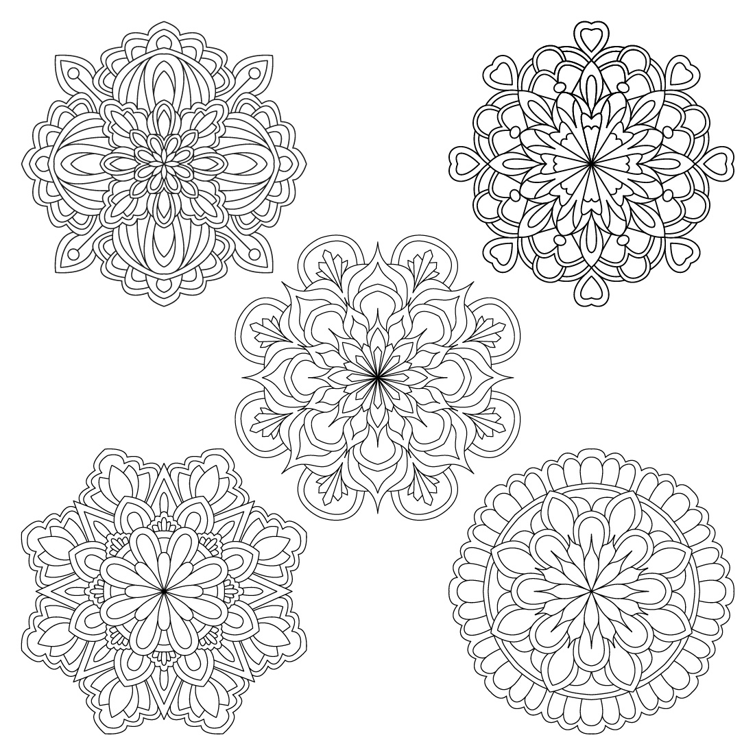 bundle of 10 elegant frame mandalas coloring book page 04 815